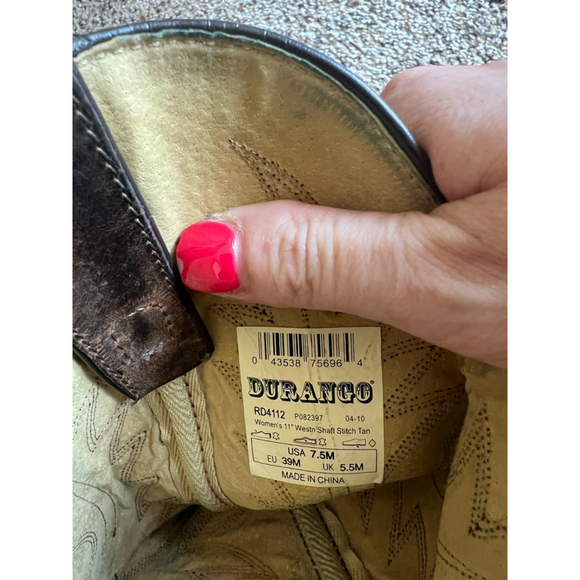 Women's Durango Brown Leather Western Boots Size 7.5 - Picture 7 of 7